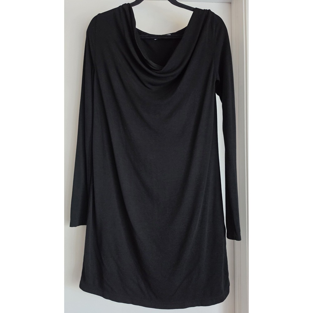 Ninety Percent Black Maxi Dress Size S Long Sleeve Solid Minimalist Gown